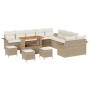 Conjunto de sofás de jardín 14 pcs Beige ratán sintético en Sofás de exterior | Comprar online en Foru.es