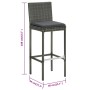 Taburetes de cocina con cojines 6 uds ratán sintético gris de vidaXL, Taburetes de cocina - Ref: Foro24-362579, Precio: 288,0...