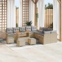 Conjunto de sofás de jardín 14 pcs Beige ratán sintético en Sofás de exterior | Comprar online en Foru.es
