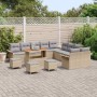 Conjunto de sofás de jardín 14 pcs Beige ratán sintético en Sofás de exterior | Comprar online en Foru.es
