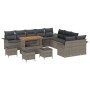 Conjunto de sofá de jardín 14 pcs Gris ratán sintético en Sofás de exterior | Comprar online en Foru.es
