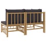 Set de muebles de jardín 2 piezas bambú con cojines gris oscuro de vidaXL, Sofás modulares de exterior - Ref: Foro24-362306, ...