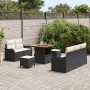 Conjunto de sofá de jardín 8 pcs Negro ratán sintético en Sofás de exterior | Comprar online en Foru.es