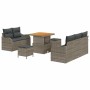 Conjunto de sofás de jardín 8 pcs Gris ratán sintético en Sofás de exterior | Comprar online en Foru.es