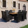 Set de comedor de jardín 9 pzas ratán PE y madera acacia negro en Conjuntos de jardín | Comprar online en Foru.es