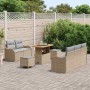 Conjunto de sofás de jardín 8 pcs Beige ratán sintético en Sofás de exterior | Comprar online en Foru.es