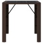 Mesa bar con superficie cristal ratán PE marrón 105x80x110 cm de vidaXL, Mesas de jardín - Ref: Foro24-362593, Precio: 143,84...