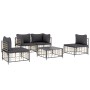 Juego de muebles de jardín 5 pzas y cojines ratán PE antracita de vidaXL, Sofás de exterior - Ref: Foro24-3186715, Precio: 40...