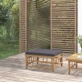 Reposapiés de jardín bambú con cojín gris oscuro de vidaXL, Sofás modulares de exterior - Ref: Foro24-362310, Precio: 93,68 €...