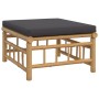 Reposapiés de jardín bambú con cojín gris oscuro de vidaXL, Sofás modulares de exterior - Ref: Foro24-362310, Precio: 93,68 €...