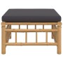 Reposapiés de jardín bambú con cojín gris oscuro de vidaXL, Sofás modulares de exterior - Ref: Foro24-362310, Precio: 93,68 €...