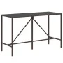 Mesa alta bar superficie vidrio ratán PE marrón 180x70x110 cm de vidaXL, Mesas de jardín - Ref: Foro24-362590, Precio: 125,02...