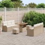 Conjunto de sofá de jardín 9 pcs Beige ratán sintético en Sofás de exterior | Comprar online en Foru.es