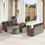 Conjunto de sofás de jardín 9 pcs Gris ratán sintético en Sofás de exterior | Comprar online en Foru.es