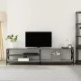 Mueble TV metal y madera contrachapada gris Sonoma 200x40x50 cm de vidaXL, Muebles TV - Ref: Foro24-826742, Precio: 79,42 €, ...