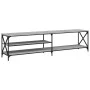 Mueble TV metal y madera contrachapada gris Sonoma 200x40x50 cm de vidaXL, Muebles TV - Ref: Foro24-826742, Precio: 79,42 €, ...