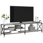 Mueble TV metal y madera contrachapada gris Sonoma 200x40x50 cm de vidaXL, Muebles TV - Ref: Foro24-826742, Precio: 80,54 €, ...