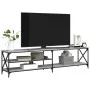 Mueble TV metal y madera contrachapada gris Sonoma 200x40x50 cm de vidaXL, Muebles TV - Ref: Foro24-826742, Precio: 79,42 €, ...