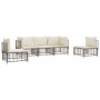 Juego de muebles de jardín 5 pzas y cojines ratán PE antracita de vidaXL, Sofás de exterior - Ref: Foro24-3186716, Precio: 42...