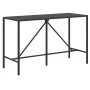 Mesa alta bar ratán PE y superficie vidrio negro 180x70x110 cm de vidaXL, Mesas de jardín - Ref: Foro24-362591, Precio: 91,06...