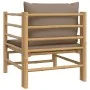 Sofá de jardín bambú con cojines gris taupe de vidaXL, Sofás modulares de exterior - Ref: Foro24-362289, Precio: 130,92 €, De...
