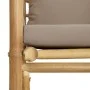 Sofá de jardín bambú con cojines gris taupe de vidaXL, Sofás modulares de exterior - Ref: Foro24-362289, Precio: 130,92 €, De...