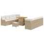 Conjunto de sofá de jardín 11 pcs Beige ratán sintético en Sofás de exterior | Comprar online en Foru.es