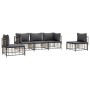 Juego de muebles de jardín 5 pzas y cojines ratán PE antracita de vidaXL, Sofás de exterior - Ref: Foro24-3186717, Precio: 40...