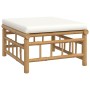 Set de muebles de jardín 4 piezas bambú y cojines blanco crema de vidaXL, Conjuntos de jardín - Ref: Foro24-3155203, Precio: ...