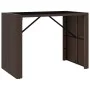 Mesa alta bar superficie vidrio ratán PE marrón 145x80x110 cm de vidaXL, Mesas de jardín - Ref: Foro24-362596, Precio: 160,66...