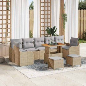 Conjunto de sofá de jardín 10 pcs Beige ratán sintético en Sofás de exterior | Comprar online en Foru.es