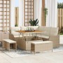 Conjunto de sofá de jardín 8 pcs Beige ratán sintético en Sofás de exterior | Comprar online en Foru.es