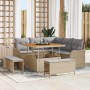 Conjunto de sofá de jardín 8 pcs Beige ratán sintético en Sofás de exterior | Comprar online en Foru.es