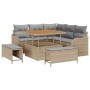 Conjunto de sofá de jardín 8 pcs Beige ratán sintético en Sofás de exterior | Comprar online en Foru.es