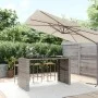 Mesa alta bar con superficie vidrio ratán PE gris 185x80x110 cm de vidaXL, Mesas de jardín - Ref: Foro24-362601, Precio: 182,...