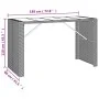 Mesa alta bar con superficie vidrio ratán PE gris 185x80x110 cm de vidaXL, Mesas de jardín - Ref: Foro24-362601, Precio: 182,...