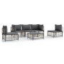 Juego de muebles de jardín 6 pzas y cojines ratán PE antracita de vidaXL, Sofás de exterior - Ref: Foro24-3186719, Precio: 48...