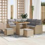 Conjunto de sofá de jardín 8 pcs Beige ratán sintético en Sofás de exterior | Comprar online en Foru.es