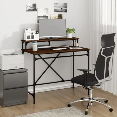 Iron and oak brown plywood desk 100x50x90 cm by vidaXL, Desks - Ref: Foro24-826703, Price: 64,06 €, Discount: %