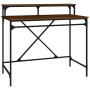 Escritorio de hierro y contrachapada marrón roble 100x50x90 cm de vidaXL, Escritorios - Ref: Foro24-826703, Precio: 64,78 €, ...