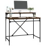 Escritorio de hierro y contrachapada marrón roble 100x50x90 cm de vidaXL, Escritorios - Ref: Foro24-826703, Precio: 64,78 €, ...
