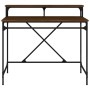Escritorio de hierro y contrachapada marrón roble 100x50x90 cm de vidaXL, Escritorios - Ref: Foro24-826703, Precio: 64,78 €, ...