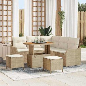 Conjunto de sofá de jardín 8 pcs Beige ratán sintético en Sofás de exterior | Comprar online en Foru.es