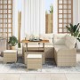 Conjunto de sofá de jardín 8 pcs Beige ratán sintético en Sofás de exterior | Comprar online en Foru.es