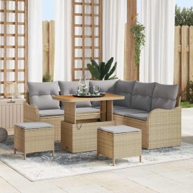 Conjunto de sofá de jardín 8 pcs Beige ratán sintético en Sofás de exterior | Comprar online en Foru.es