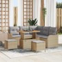 Conjunto de sofá de jardín 8 pcs Beige ratán sintético en Sofás de exterior | Comprar online en Foru.es