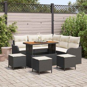 Conjunto de sofá de jardín 9 pcs Negro ratán sintético en Sofás de exterior | Comprar online en Foru.es