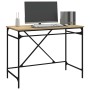 Escritorio hierro madera contrachapada roble Sonoma 100x50x75cm de vidaXL, Escritorios - Ref: Foro24-826720, Precio: 95,12 €,...