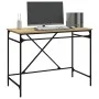 Escritorio hierro madera contrachapada roble Sonoma 100x50x75cm de vidaXL, Escritorios - Ref: Foro24-826720, Precio: 94,48 €,...