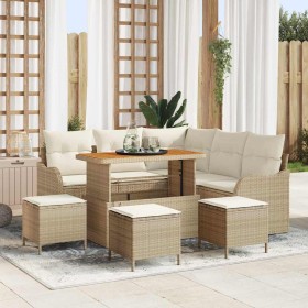 Conjunto de sofá de jardín 9 pcs Beige ratán sintético en Sofás de exterior | Comprar online en Foru.es
